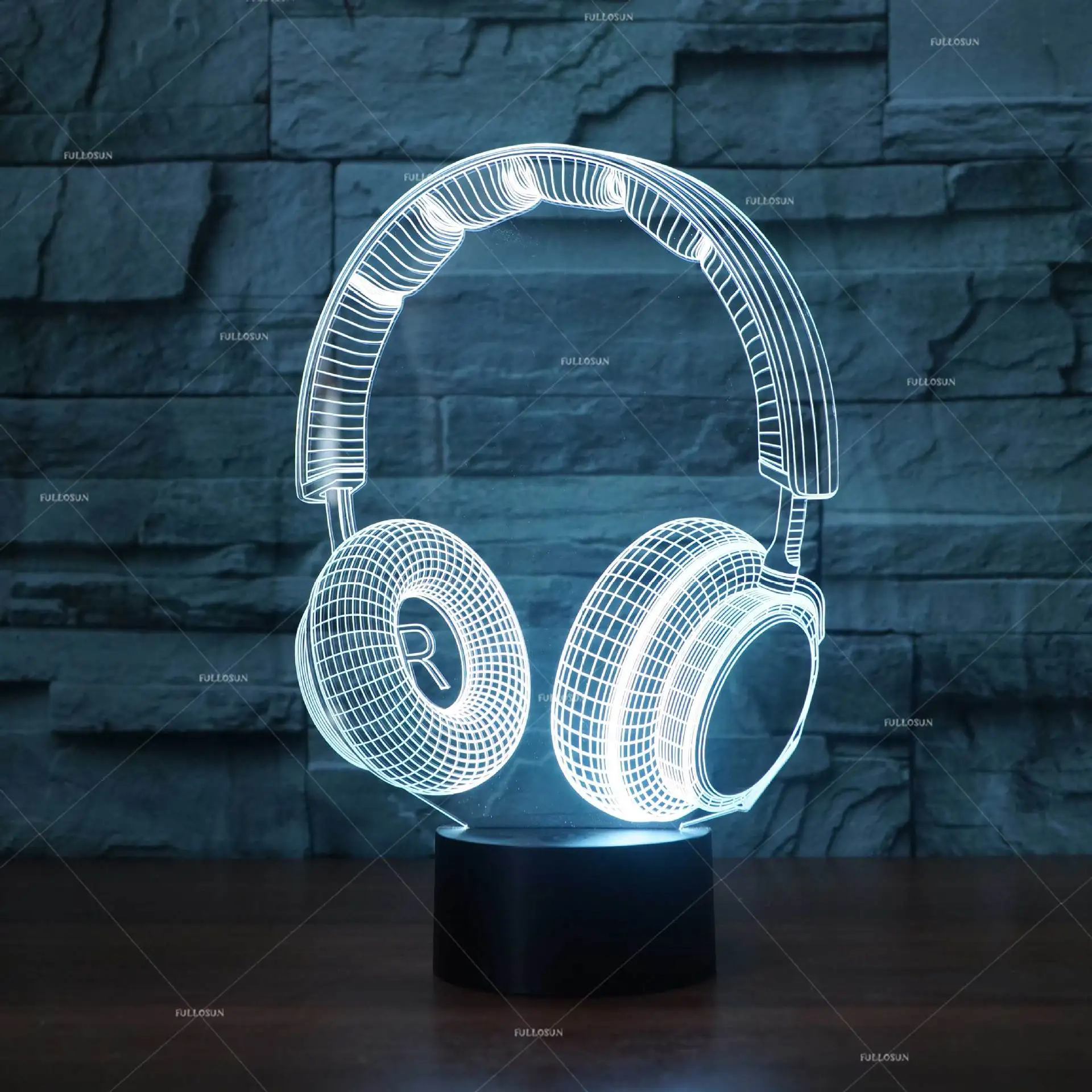 

FS-3572 Cross Border Product Earphones Modeling LED Colorful Gradient Atmosphere Lamp Acrylic Visual Lamp Night Light