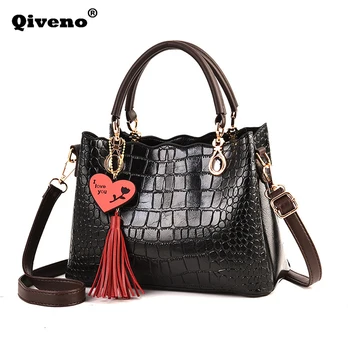 

Ladies Handbags Luxury Women Bags Designer 2019 Crossbody Bags Crocodile Pattern Leather Shoulder Bag Female Tassel Small Totes