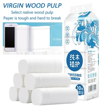 

10pcs Roll Replacement Roll Paper 4 Layer Thickened Toilet Table Kitchen Paper Practical durable safety protection convenient