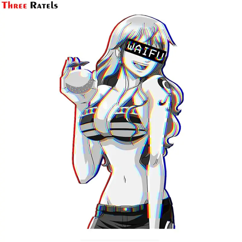 3D наклейки Three Ratels FC443 Nami Waifu Мультяшные для автомобиля аниме наклейка waifu|Наклейки