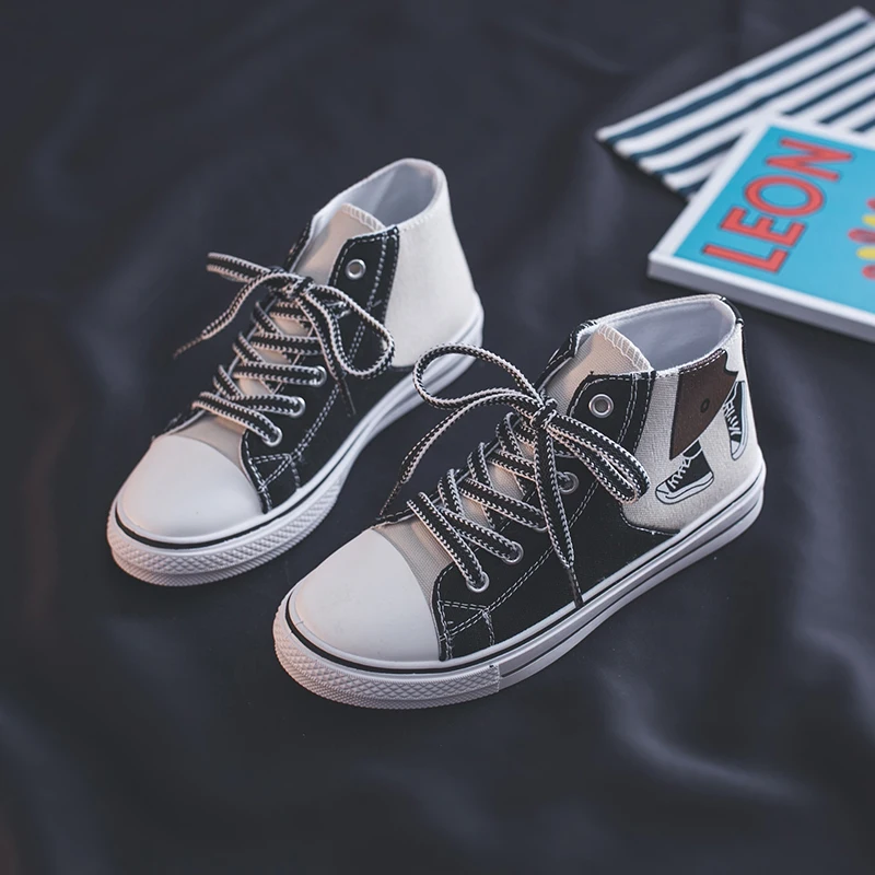 

2020 Woman Students Style SpringCasual Breathable Hand Drawing Shoes Sneakers Comfortable Canvas Women Walking Shoes W31-39