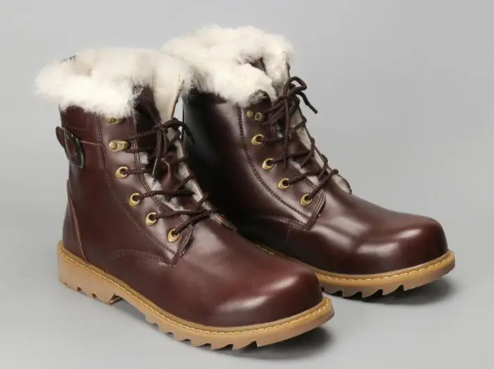 

Men winter boots Warm Plush Ankle Boots fsahion falt Fur Platform Snow Boots lace-up oxford big size47 48 DX003