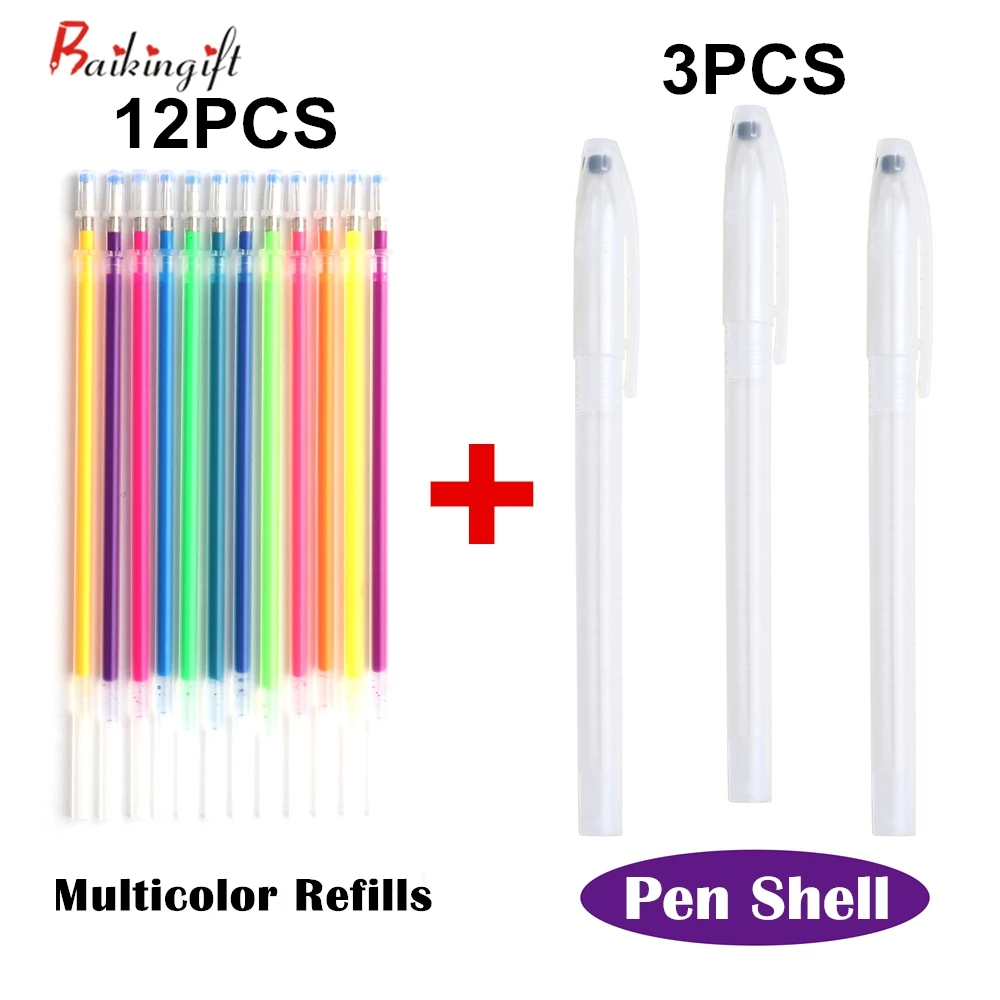 Baikingift стираемая гелевая ручка Канцелярия для учеников ручки флэш-ручки заправки чернил флуоресцентные красочные принадлежности Студенческая станция