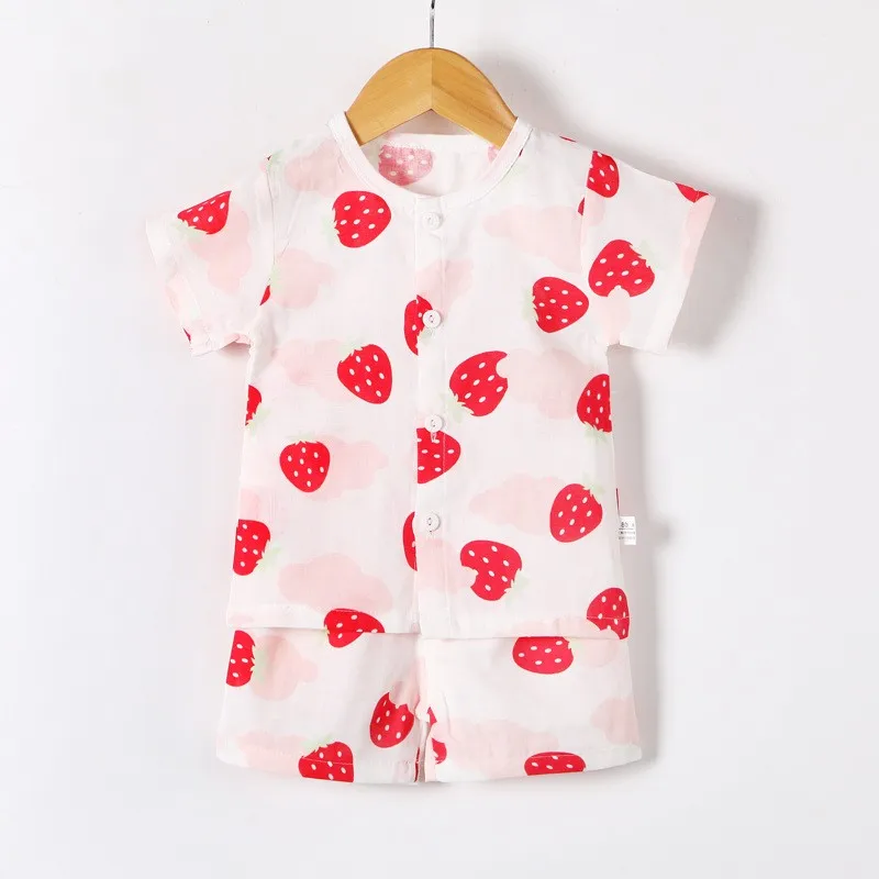 

Baby Summer pants clothing Pure cotton vest sets Children clothes set toddler Short sleeve petals suit Thin section T-shirt