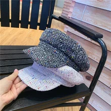 01911-yuchun734894735 твидовая цветная Женская Бейсболка в горошек