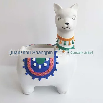 

Alpaca flower pot with drainage hole at the bottom, full of meat, pure hand-painted color, personalized and creative gar