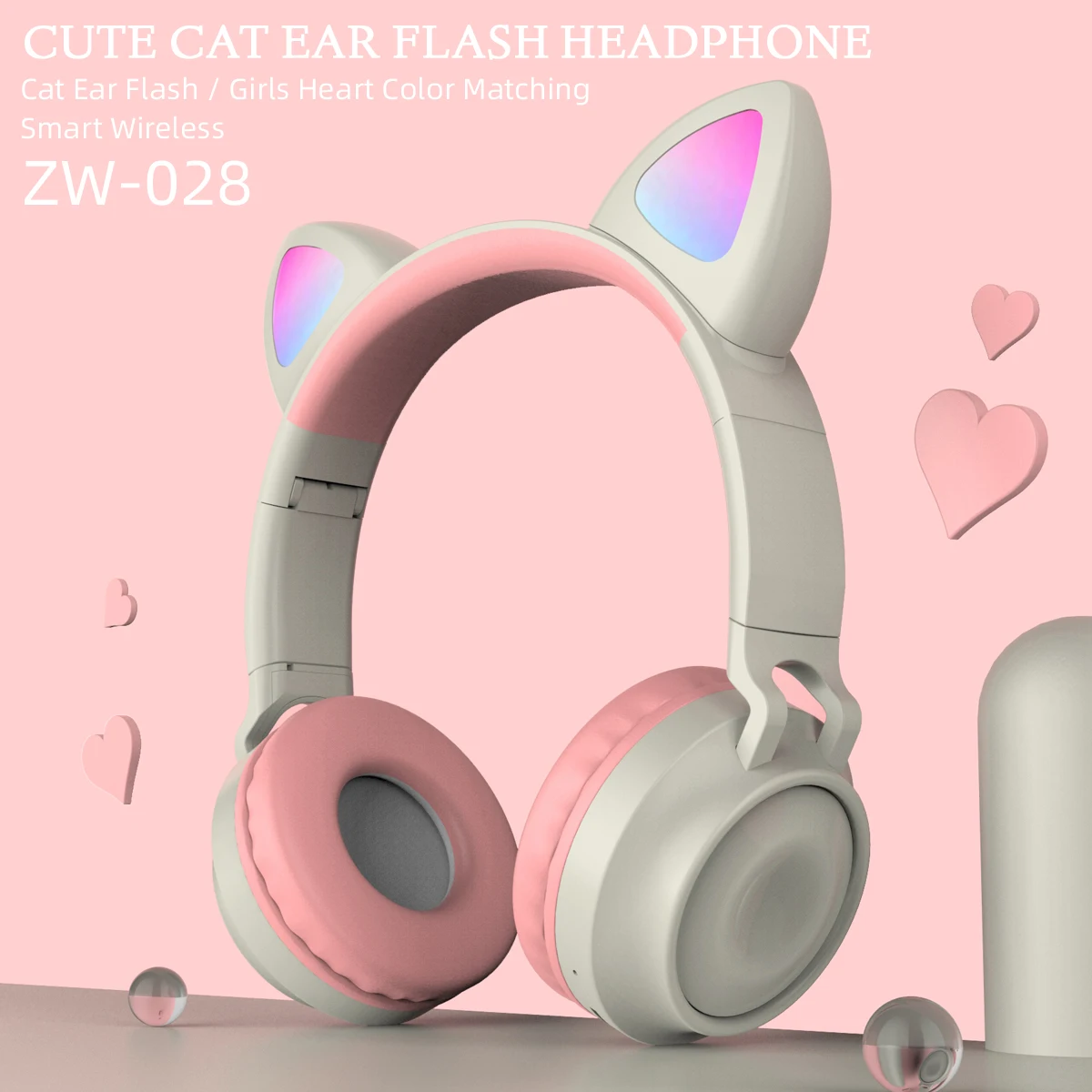 New fantasy elf LED Cat Ear Headphones Bluetooth 5 0 Young People Kids Stereo gamingHeadset Support TF Card 3 5mm Plug With Mic