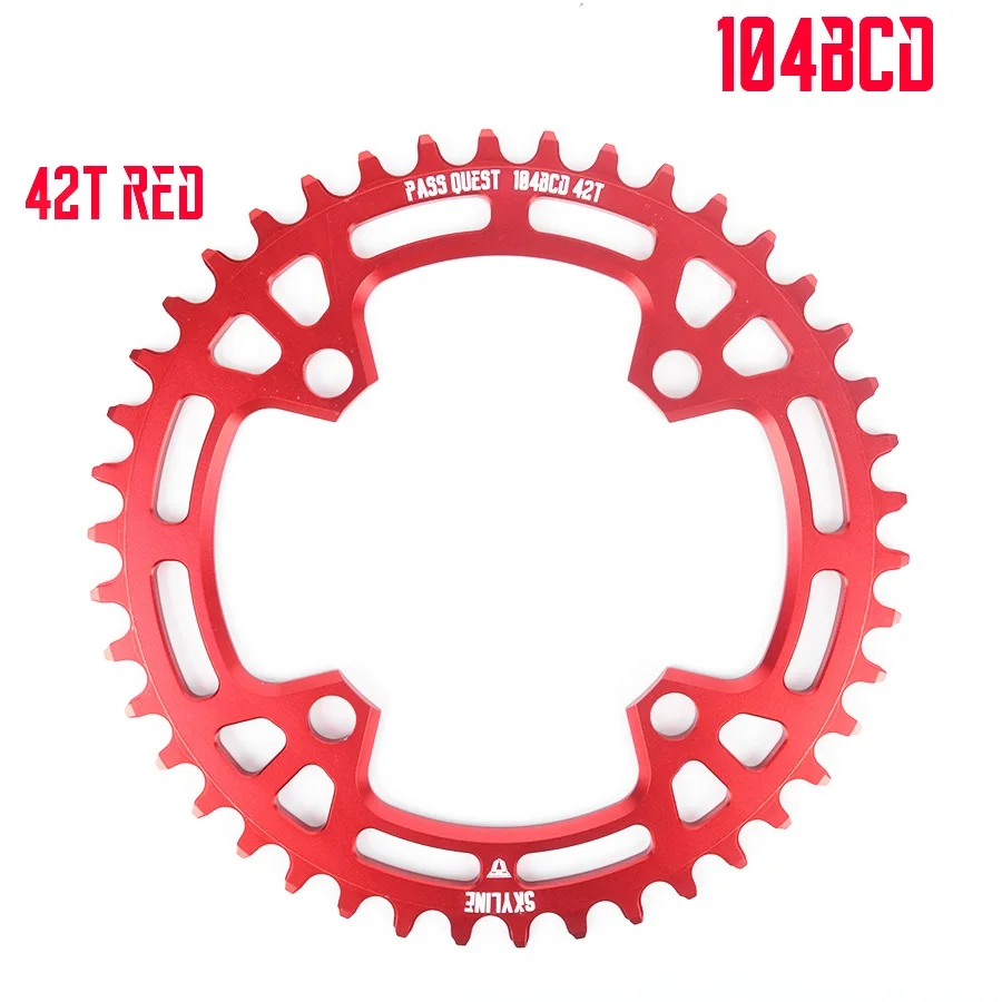 Bicycle Chain Wheel 104 BCD 32T 34T 36T 38T 40T 42T 48T Chainring MTB Mountain Bike 9/10/11 Speed For shi-mano SLX XT Crankset - Цвет: 104BCD  42T Red