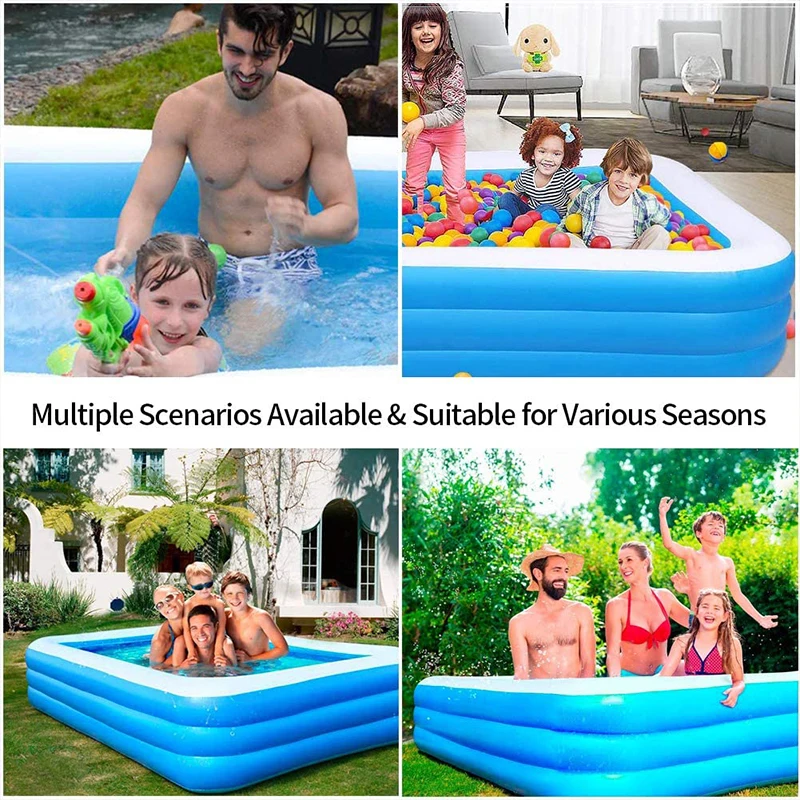 130X90X50CM Thickened Inflatable Pool Children Adult Home Use Paddling Pool Large Size Inflatable Round Swimming A1-AG0001
