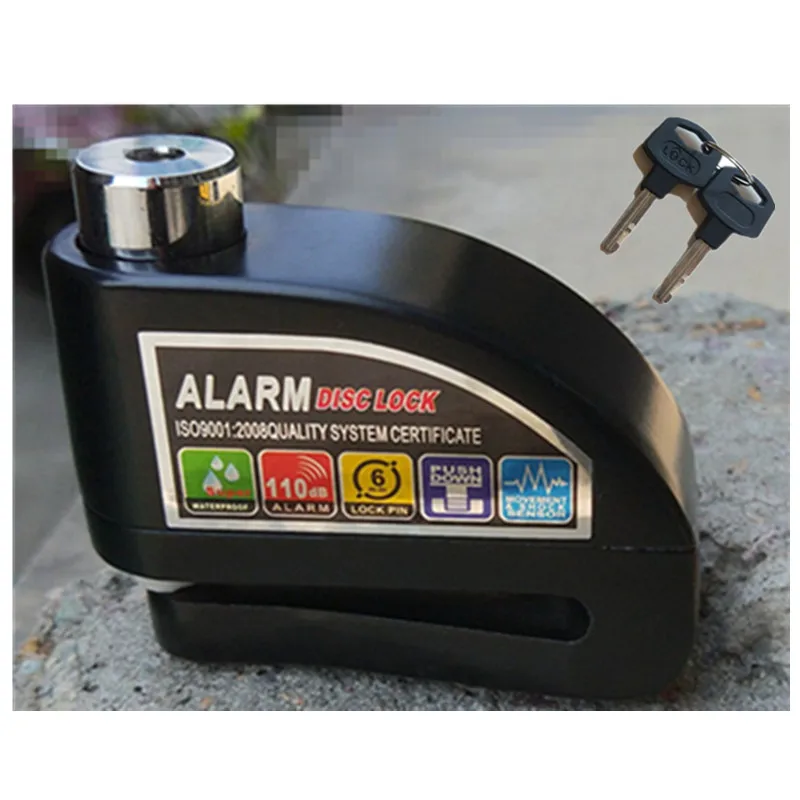 Motorcycle Scooter Disc Brake Lock Motor Bicycle Anti-theft Wheel Disc Brake Lock waterproof Security Alarm Protection 6 Colors