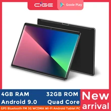 

CIGE 10 Inch Tablets Andorid 9.0 4GB RAM 32GB ROM 1280x800 IPS HD Quad Core 3G WCDMA Dual SIM Card GPS FM WIFI Tablet PC Pad