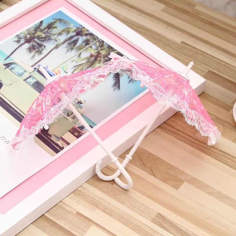 

Lace Umbrella Doll Accessories Handmade Doll Plastic Lace Umbrella For Dolls Toy Random Color