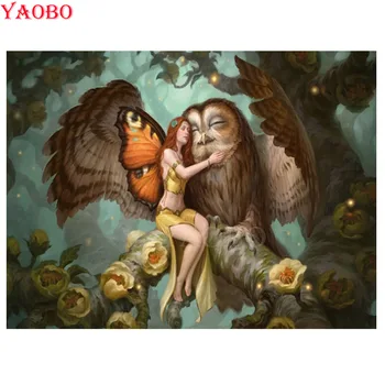 

5D round square diamond embroidery Butterfly Fairy and owl Diy diamond painting mosaiccross stitch 3d pictures rhinestones