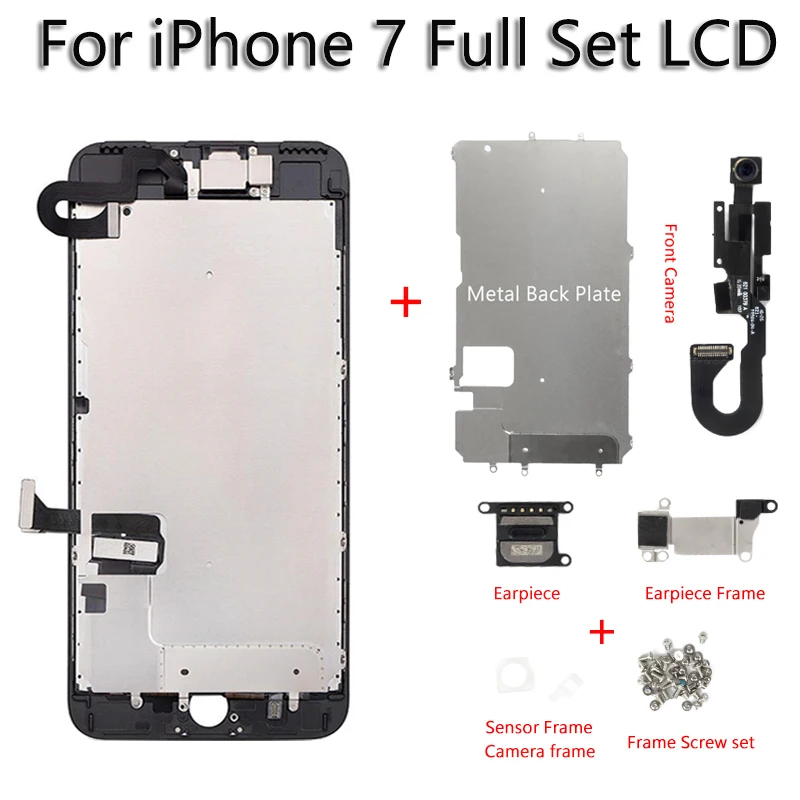 

AAA Full Set LCD For iPhone 7 LCD Display Touch Screen Assembly With Earpiece Speaker Front Camera 100% Tested Free Tools