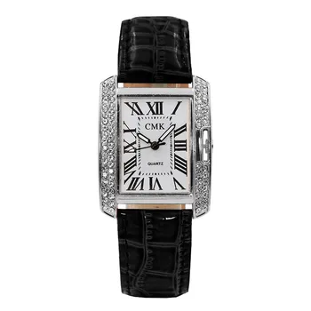 

Hot Sale Square Rhinestone Dial Women Watch Luxury Brand Quartz Wrist Watch Ladies Leather Strap Watch Clock Gift Montre Femme#B