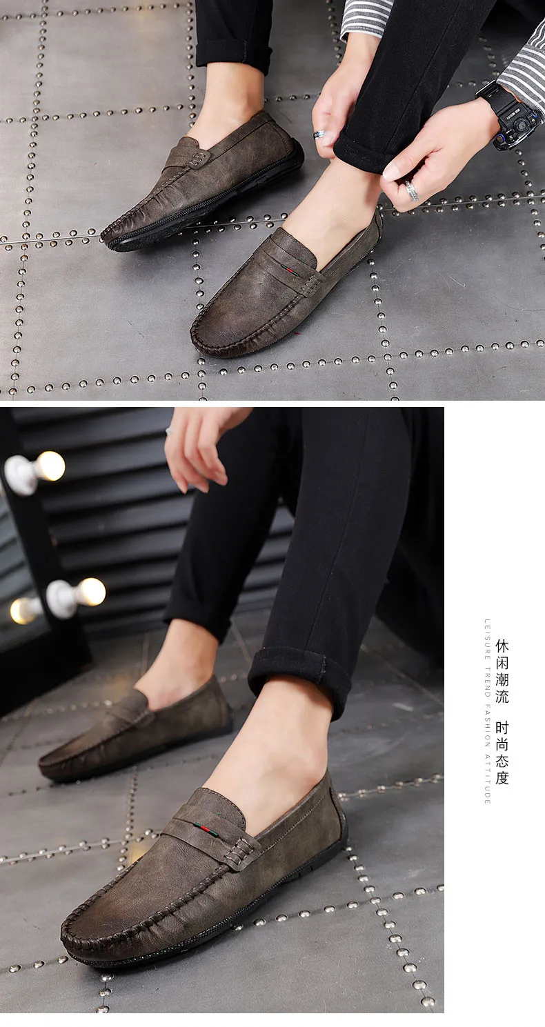 Повседневная обувь; мужские весенние туфли на плоской подошве; резиновые кроссовки без шнуровки; Кожаные Замшевые женские ботинки-лоферы; мокасины для взрослых; Masculino; 55