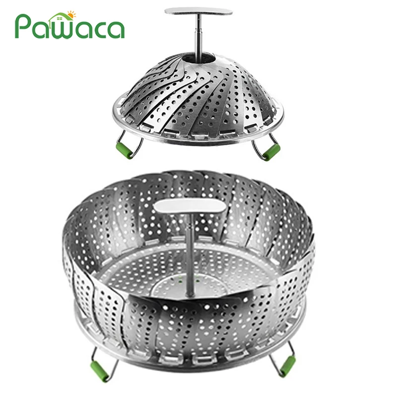 

Expandable Stainless Steel Vegetable Steamer Basket Folding Food Egg Dish Basket Insert for Pots, Pans, Pressure Cookers Kitchen