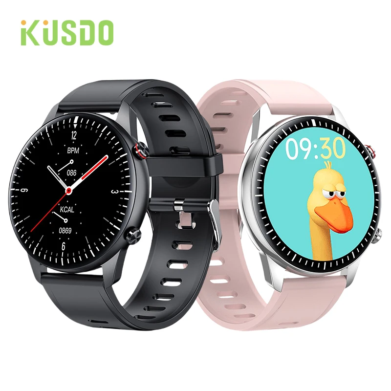 KUSDO 2021 Dial Calls Smart Watch Women Men Full Touch Fitness Tracker IP67 Waterproof Smartwatch For Android Xiaomi Redmi