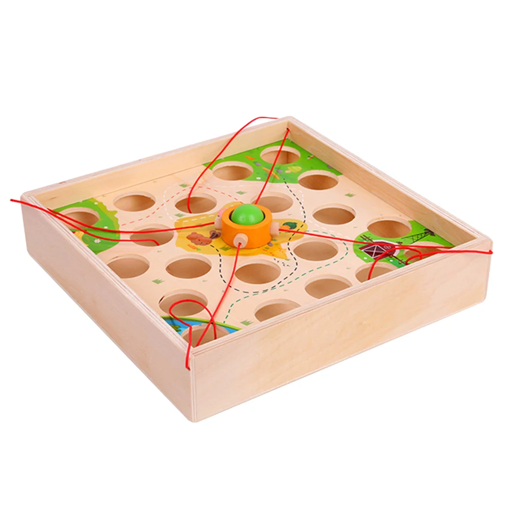 

Children Wooden Pull Ball Table Game Maze Kindergarten Early Education Intellectual Strength Parent-child interactive toy Oc18