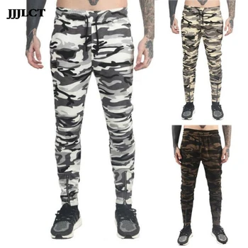 

Closed zipper elastic waistband sports trousers 2019 euro code foreign trade new camouflage casual pants