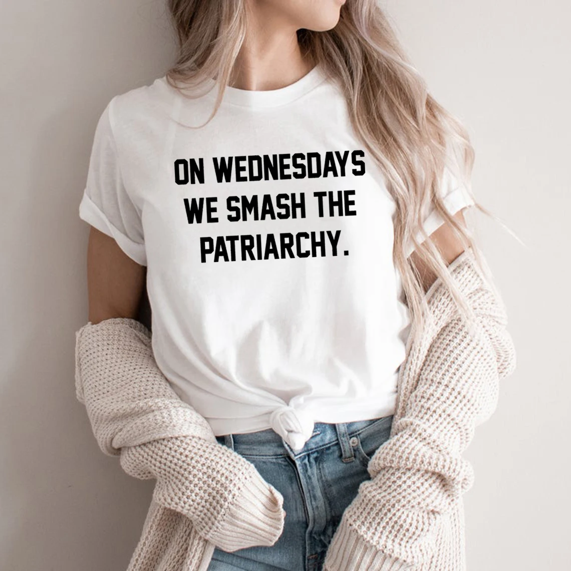 

On Wednesdays We Smash The Patriarchy T-shirt Feminism Shirt Equal Rights Tshirt Girl Power Shirts Women Crewneck Tee female Top