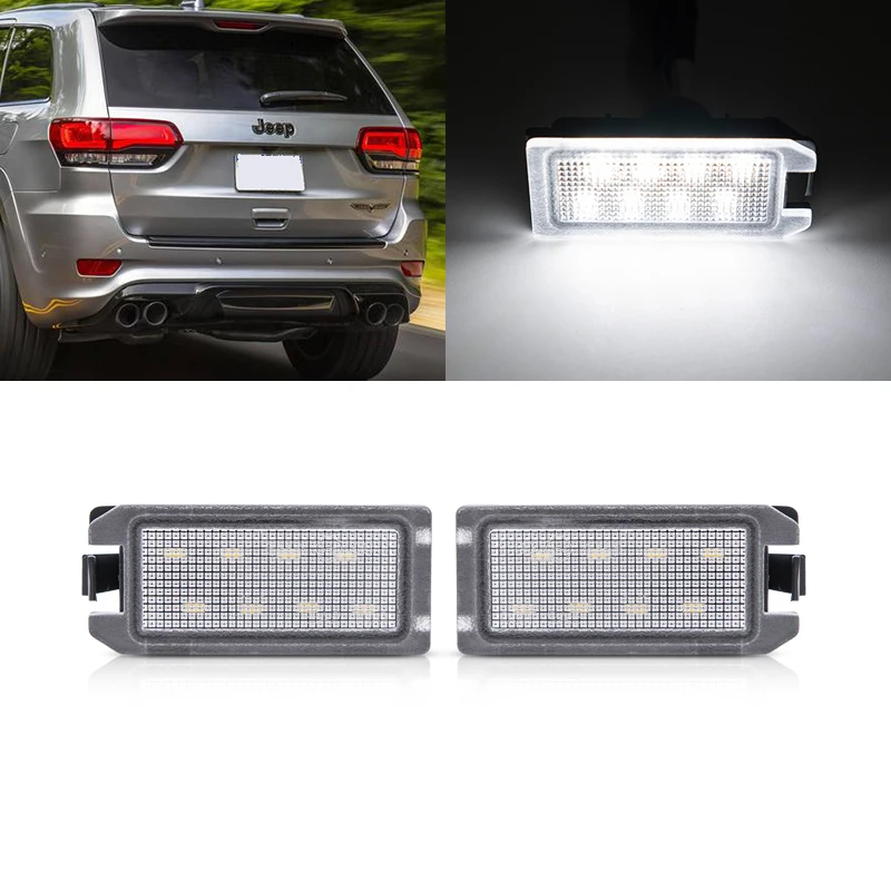 2x White Canbus SMD Led License Plate Lights Lamp For Jeep Grand Cherokee 14 20 Compass Patriot