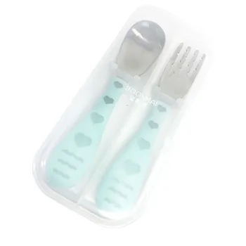 

1 Set Food Feeding Spoon Fork Baby Gadgets Tableware Set Children Utensil Stainless Steel Toddler Dinnerware Cutlery