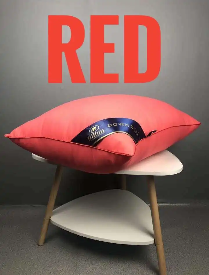 Red Anti-Feather Down Pillow