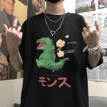 Swish jurassic park cartoon dinosaur men clothes 2019 Godzilla Loose Oversized Short sleeve Cute All-match t shirt man hip hop Swish jurassic park cartoon dinosaur men clothes 2019 Godzilla Loose Oversized Short sleeve Cute All-match t shirt man hip hop