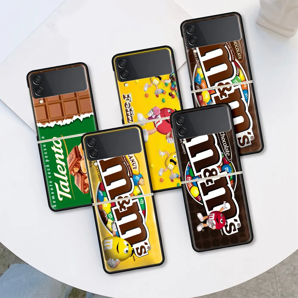 Чехол M &amp M's Chocolate Nutella для Samsung Galaxy Z Flip 3 5G Funda ZFlip3 чёрный ПК Жесткий ударопрочный