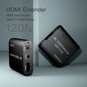

4K HDMI Extender Transmitter Receiver Over Cat5e/Cat6 RJ45 Ports HDMI Wire Loop 120m HDMI Extender IR For PS4 HDTV
