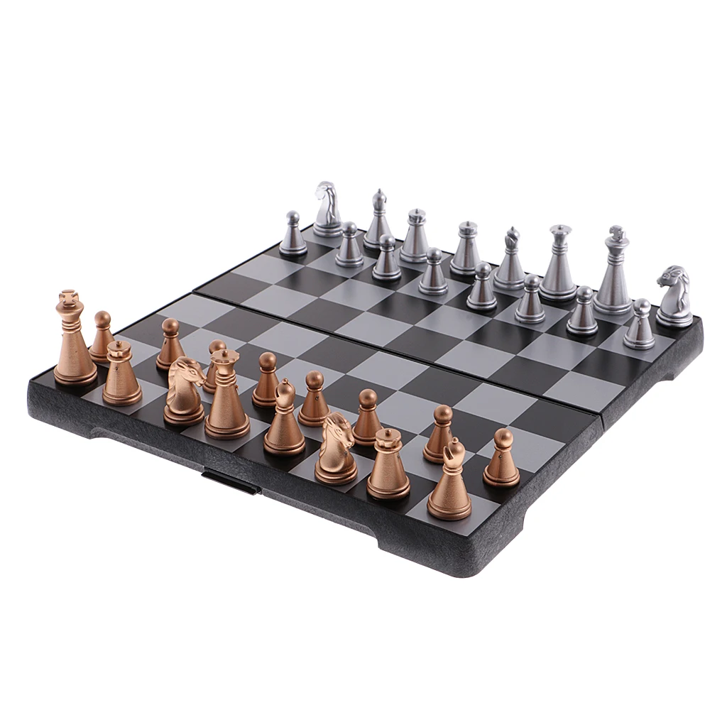  Plastic Magnetic Chess Set with Portable Folding Chess Board for Adult Children 