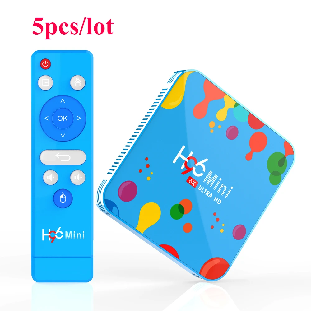 

5pcs/lot Android tv box H96 Mini Smart TV Box Android 9.0 6K HDR Allwinner H6 TV box 4GB 32GB/128GB 2.4G/5G WiFi BT4.0 Smart Box