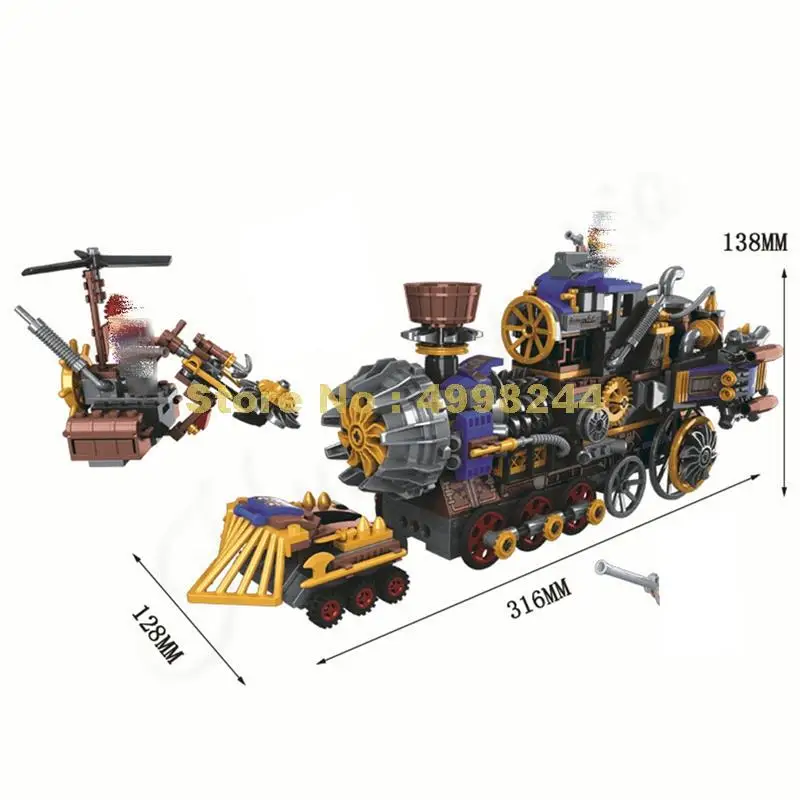 

winner 8043 543pcs world war 2 the age of steam military steam train building block 4 figures Bricks Toy
