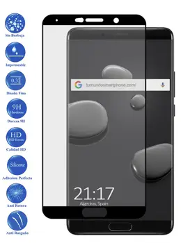 

Protector de Pantalla para Huawei Mate 10 Negro Completo Cristal Templado Curvo