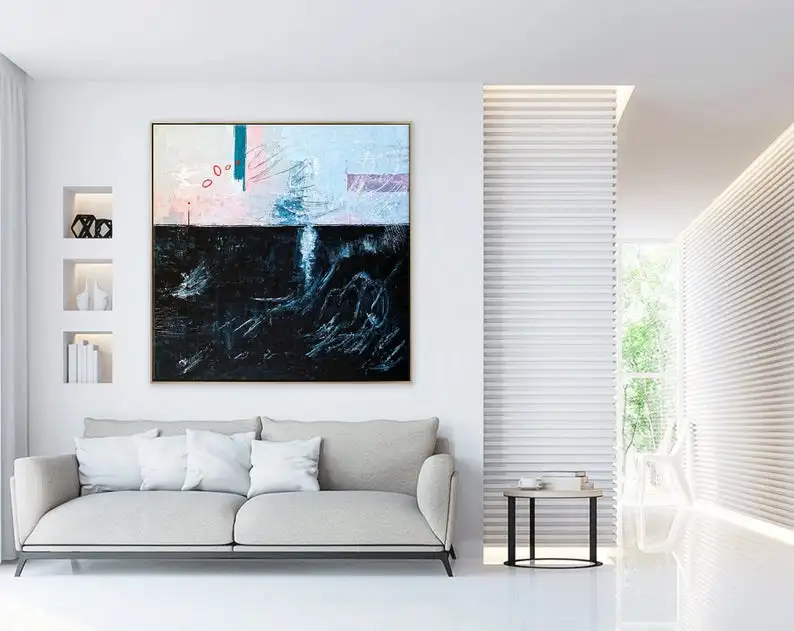 Абстрактная живопись Большой акриловый холст настенное искусство