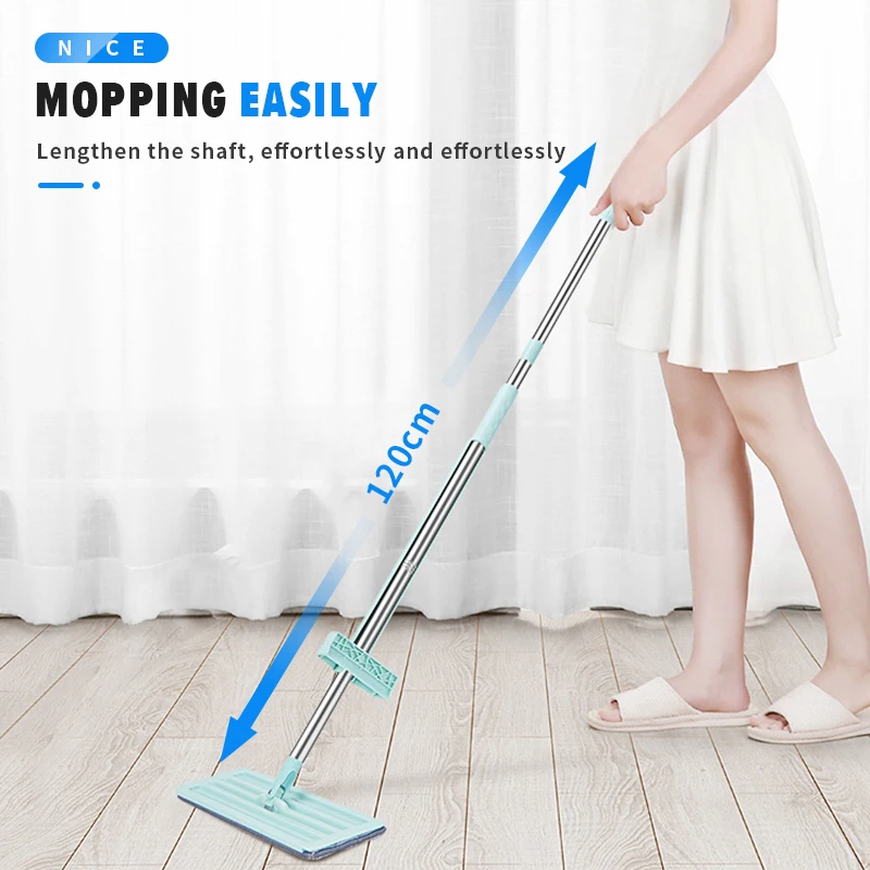Magic Squeeze Flat Mop Hand Free Washing Lazy For Home Kitchen House Wash Floor Cleaning With Wringing Rag Pads |
