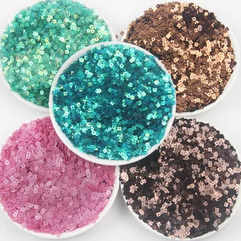 

3mm 4mm Square Sequins Paillettes Flat PVC Sequin Mini Glitter Paillette With A Hole For Nail Art Sewing wedding Decoration 20g