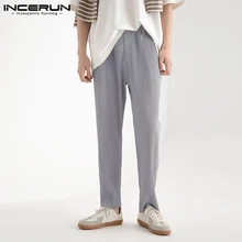 

Casual Streetwear Style Men's Pleated Long Pants Fashionable Trousers Stylish Loose Solid Color Comfortable Wide leg Pants S-5XL