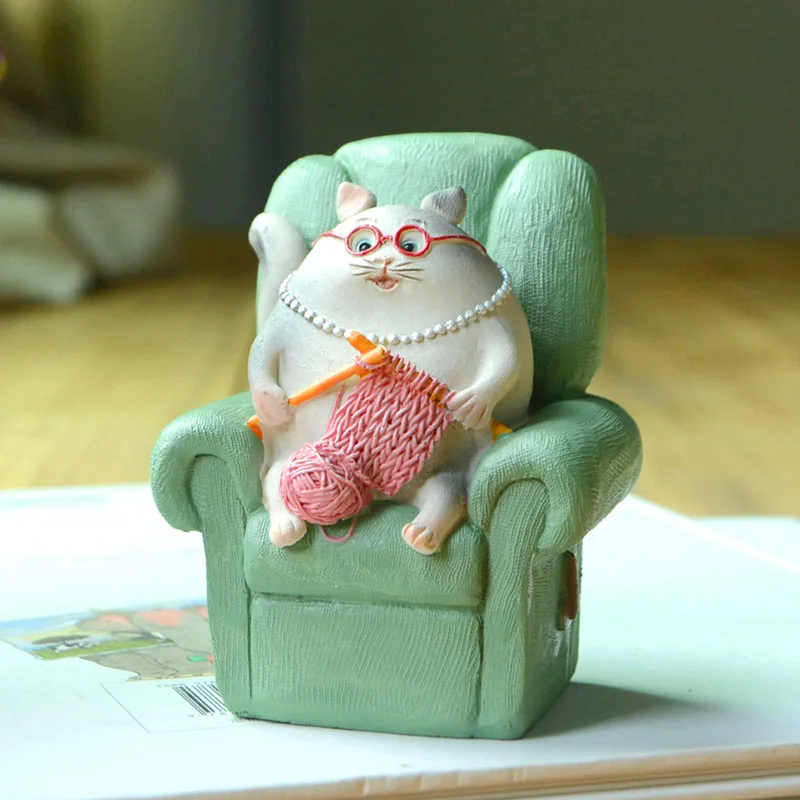 Cute Simulated Cat Ornaments Animal Action Figures Kawaii Room Decor Gifts for New Year 2022 Kitten Figurines for Interior