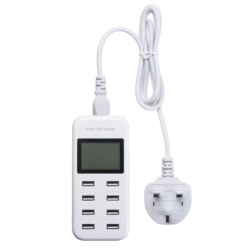 Великобритания USB мульти зарядное устройство s 8 портов 5 В/8A usb зарядка блок питания адаптер стены путешествия настольное зарядное устройство концентратор - Тип штекера: Великобритания