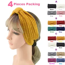 Лента для волос при занятиях йогой модная Женская Ручная вязаная повязка на голову термальная лента для волос четыре штуки упаковка повязки на голову корейские девушки волосы#25121