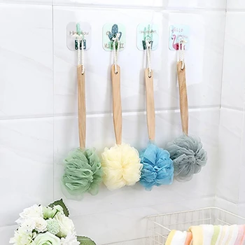 

Fashion New Long Handle Hanging Soft Mesh Back Body Bath Shower Scrubber Brush Sponge For Bathroom Hot Sale Shower Brush