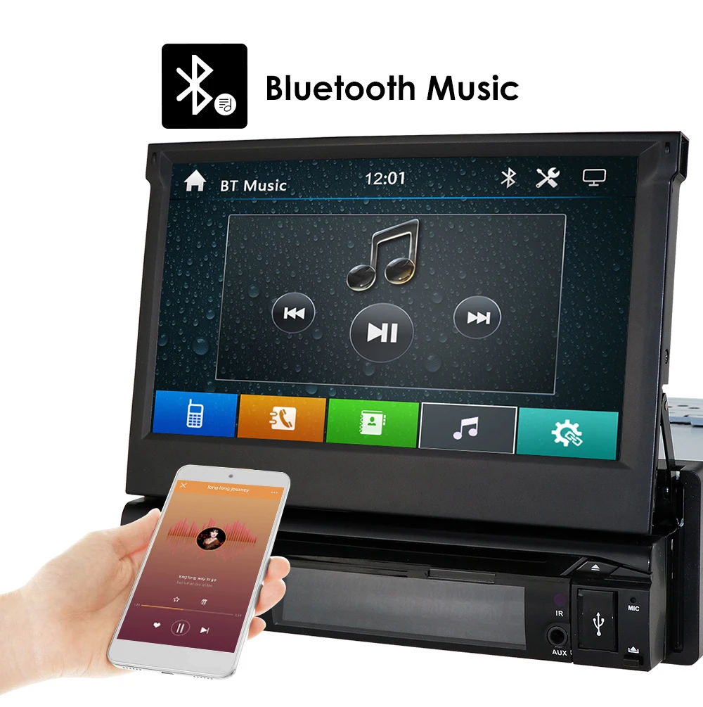 Мультимедийный плеер 1 din универсальная стерео магнитола с Bluetooth GPS SD FM USB mp3
