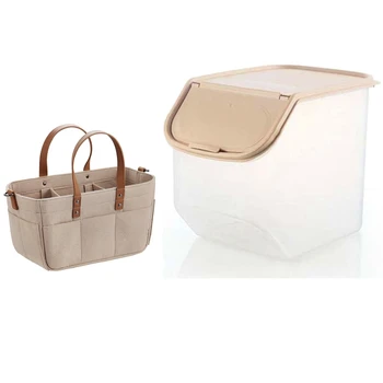 

Baby Diaper Caddy Organizer - Baby Shower Basket with Kitchen Rice Fruits Storage Box Bucket with Measuring Cup-Coffee