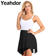 Женская Асимметричная юбка-пачка, шифоновая профессиональная балетная танцевальная одежда, балетная обертка, юбка, юбка для танцев, скейт, накидка на шарф с поясом