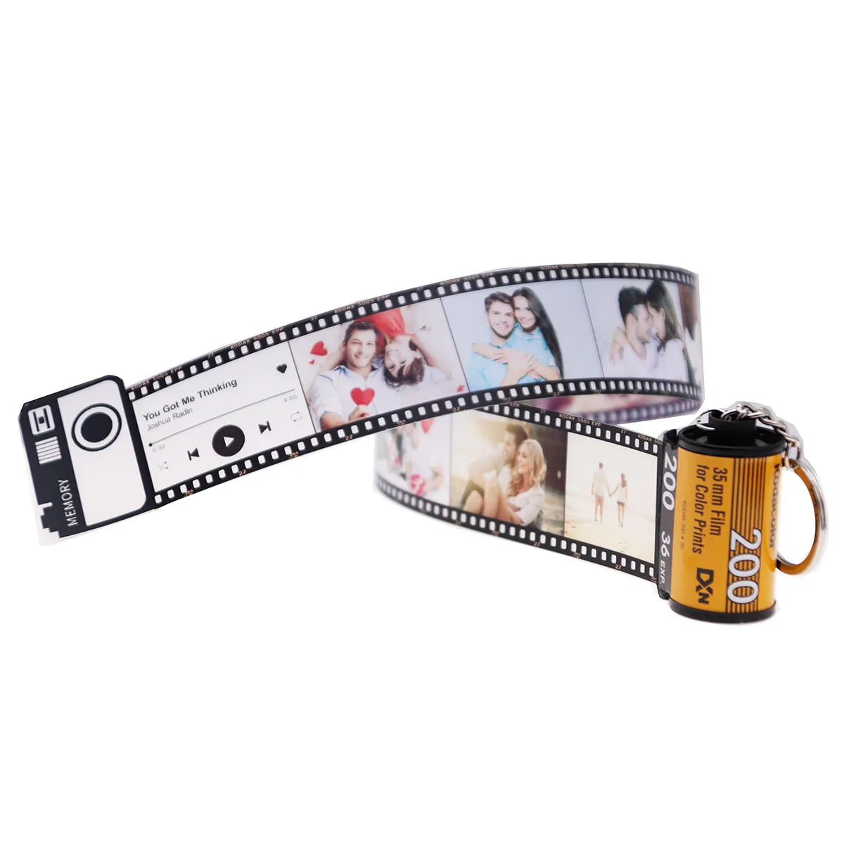 Personalized Photo Camera Film Roll Keychains Custom Photo Reel Album Key Rings 