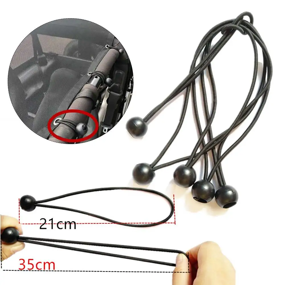 Black 25pcs/set Heavy Duty Ball Head Bungee Cord Tarp Canopy Tie Down Strap- Black camping hiking tent accessories