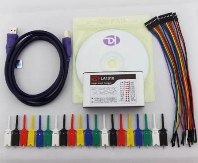 set LA1010 USB анализатор логики 100 м Частота дискретизации 16 каналов Полный канал регулируемый порог ШИМ выход - Цвет: set