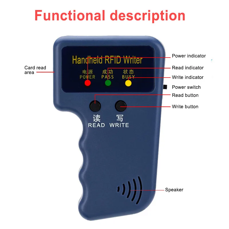 Ручной ID карты 125 кГц EM4100 Дубликатор RFID писатель Дубликатор Программист читатель матч с возможностью записи ID брелков теги карты Ключевые карты